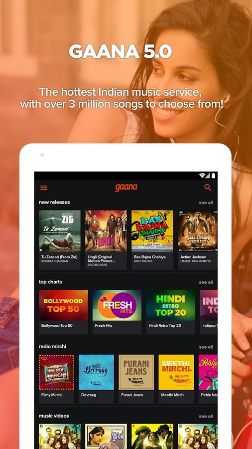 Download Gaana Bollywood & Hindi Songs Android App for PC/Gaana Bollywood & Hindi Songs on PC